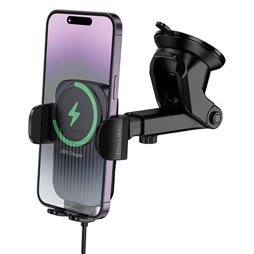 Универсална Стойка за кола с безжично зареждане Leading push-type wireless fast charging car holder BOROFONE BH222