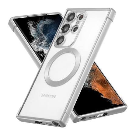 Луксозен силиконов калъф / гръб / Crystal Case с безжично зареждане MagSafe кейс за Samsung S23 Ultra
