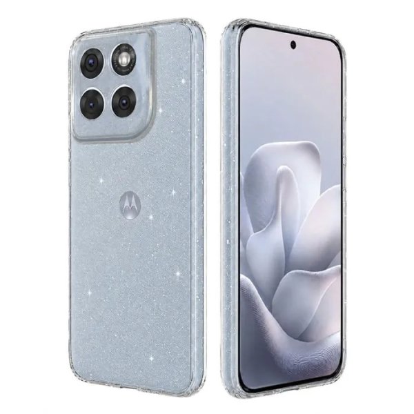 Луксозен силиконов калъф / кейс / Crystal Case за Motorola Moto Edge 70 Fusion - - прозрачен / брокат