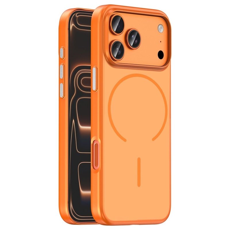 Луксозен твърд гръб / Space Case Magsafe iPhone 17 Pro Max - Оранжев