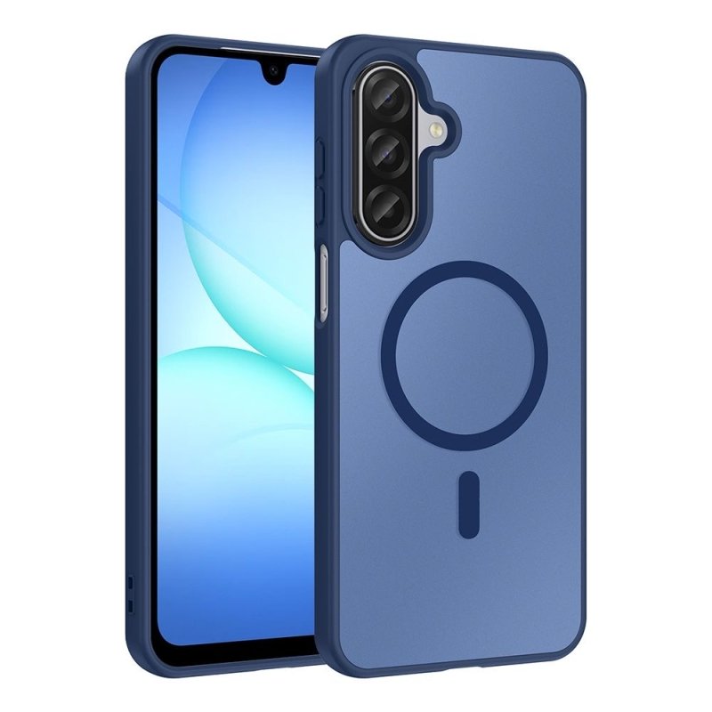 Луксозен гръб / кейс / Matte Case с безжично зареждане MagSafe за Samsung A17 - син