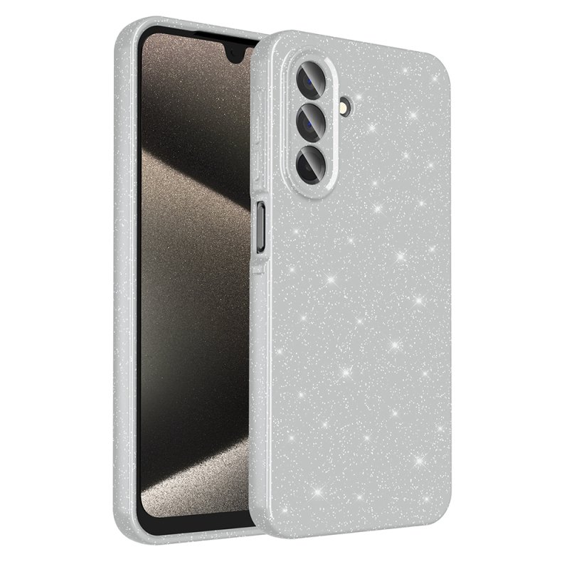 Силиконов калъф / гръб / кейс Crystal Case за Samsung A17 Glitter - Сребрист брокат
