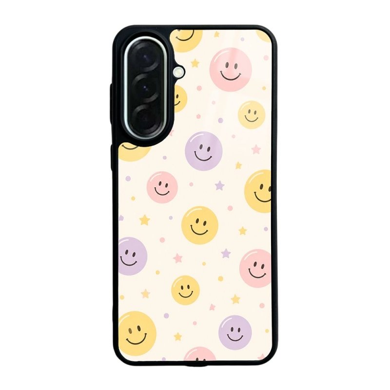 Силиконов калъф / гръб / Lusi case за Samsung A57 - Пастелен шарен принт с усмихнати лица