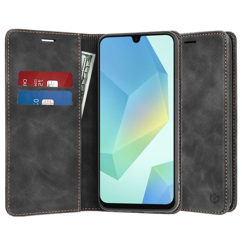Кожен калъф Flip тефтер Magnet Smart Book за Samsung A16 - Черен